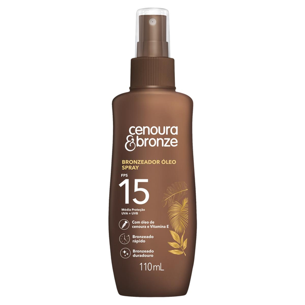 Óleo Bronzeador Cenoura & Bronze 110ml - FPS 15 - Spray