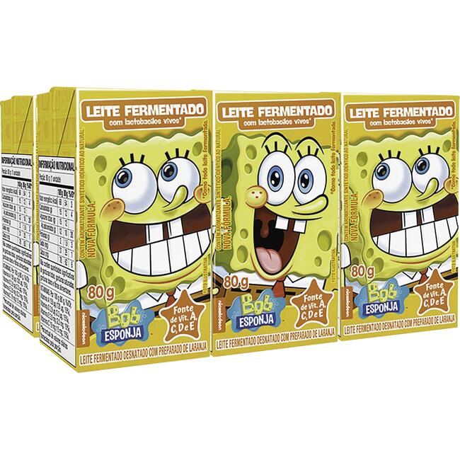 Leite Fermentado Bob Esponja Tradicional 6x80g
