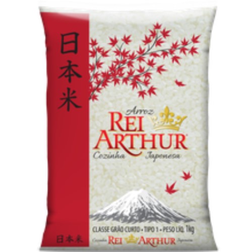 Arroz Rei Arthur Para Cozinha Japonesa Grãos Curtos Tipo 1 1kg