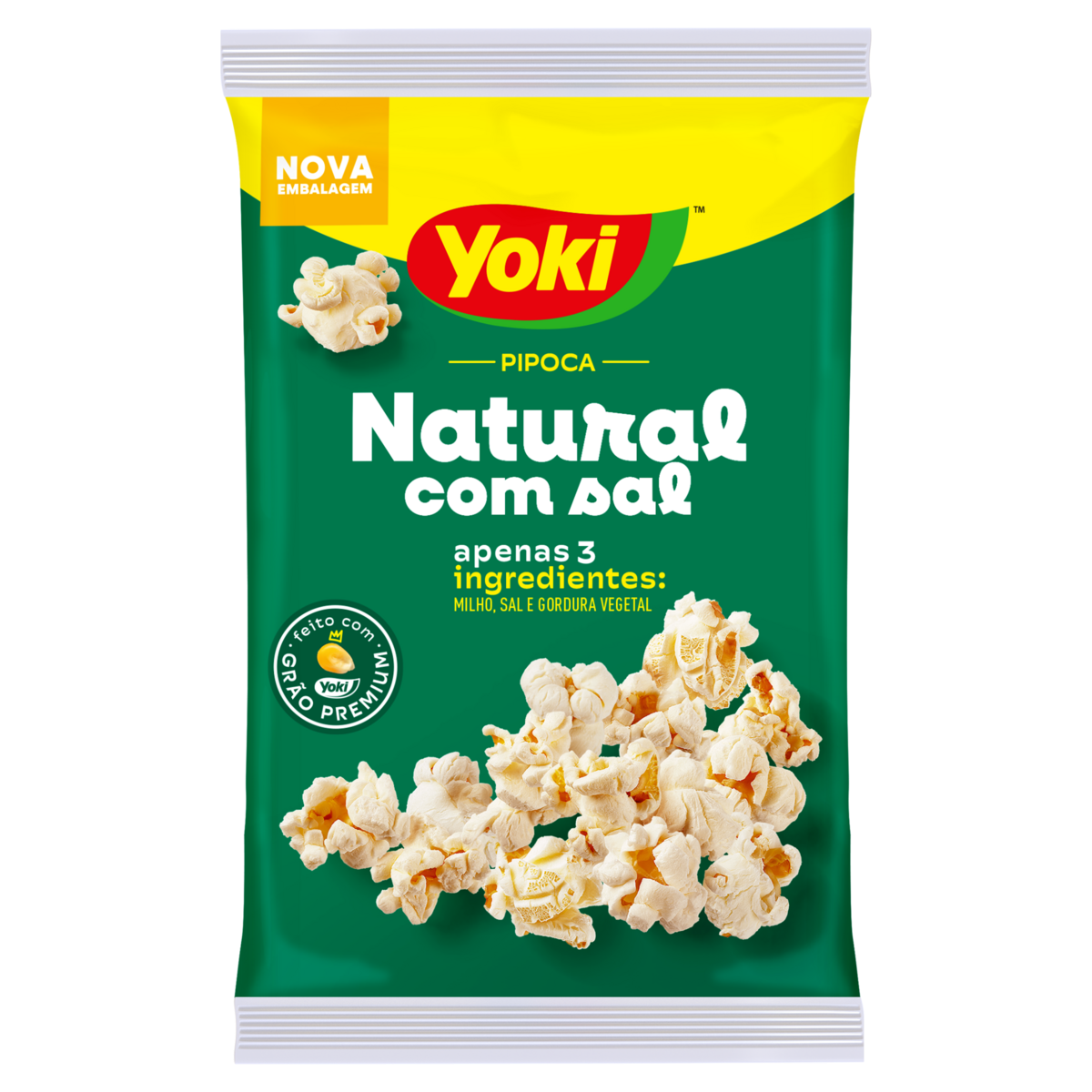 Pipoca para Microondas Sabor Natural com Sal YOKI Mini Bag 50g
