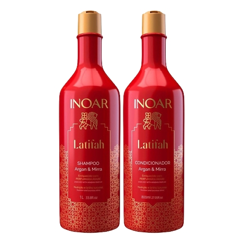 Kit Shampoo 1l + Condicionador 800ml Inoar Latifah Argan E Mirra