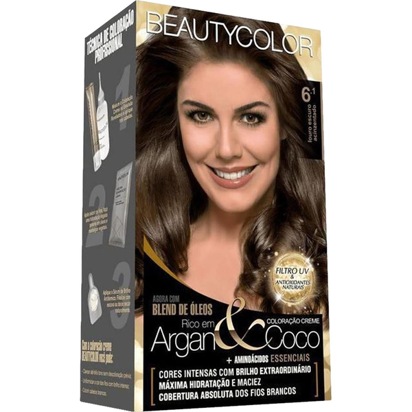 Coloração de Cabelo BEAUTYCOLOR Cores Reais Louro Escuro Acinzentado 6.1