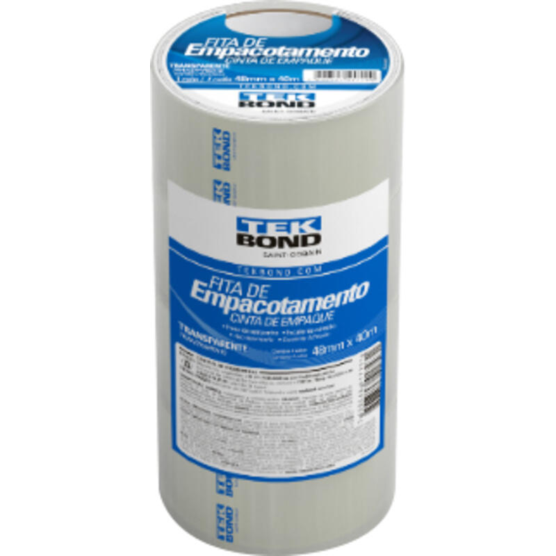 Fita de Empacotamento Tekbond Transparente 48mmx40m 4un