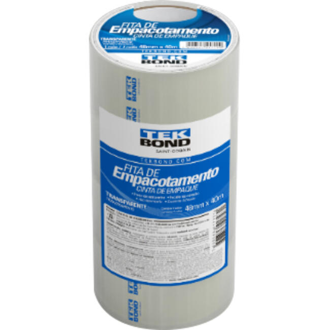 Fita de Empacotamento Tekbond Transparente 48mmx40m 4un