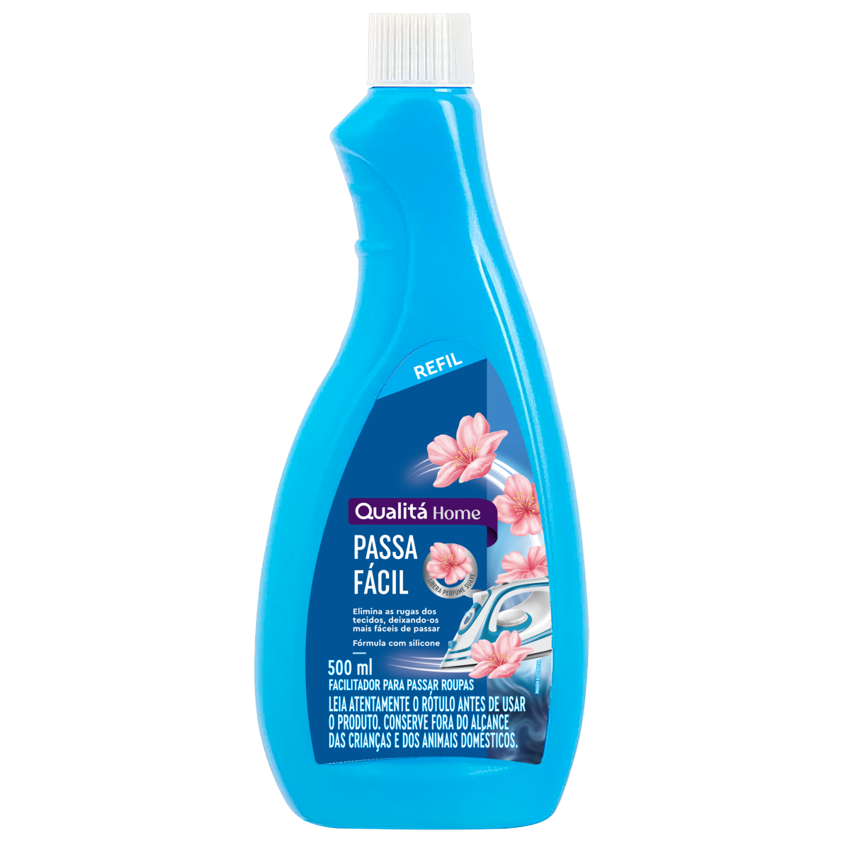 Facilitador de Passar Roupas Líquido Qualitá Frasco 500ml Refil