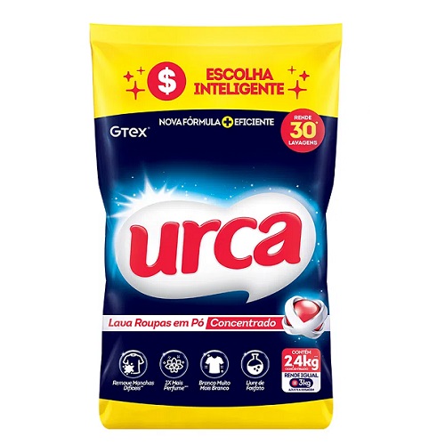 Detergente Em Pó Urca Tradicional Sachê 2,4kg