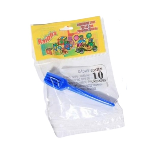 Garfo Plastico P/sobremesa Rainha Azul C/10 Un