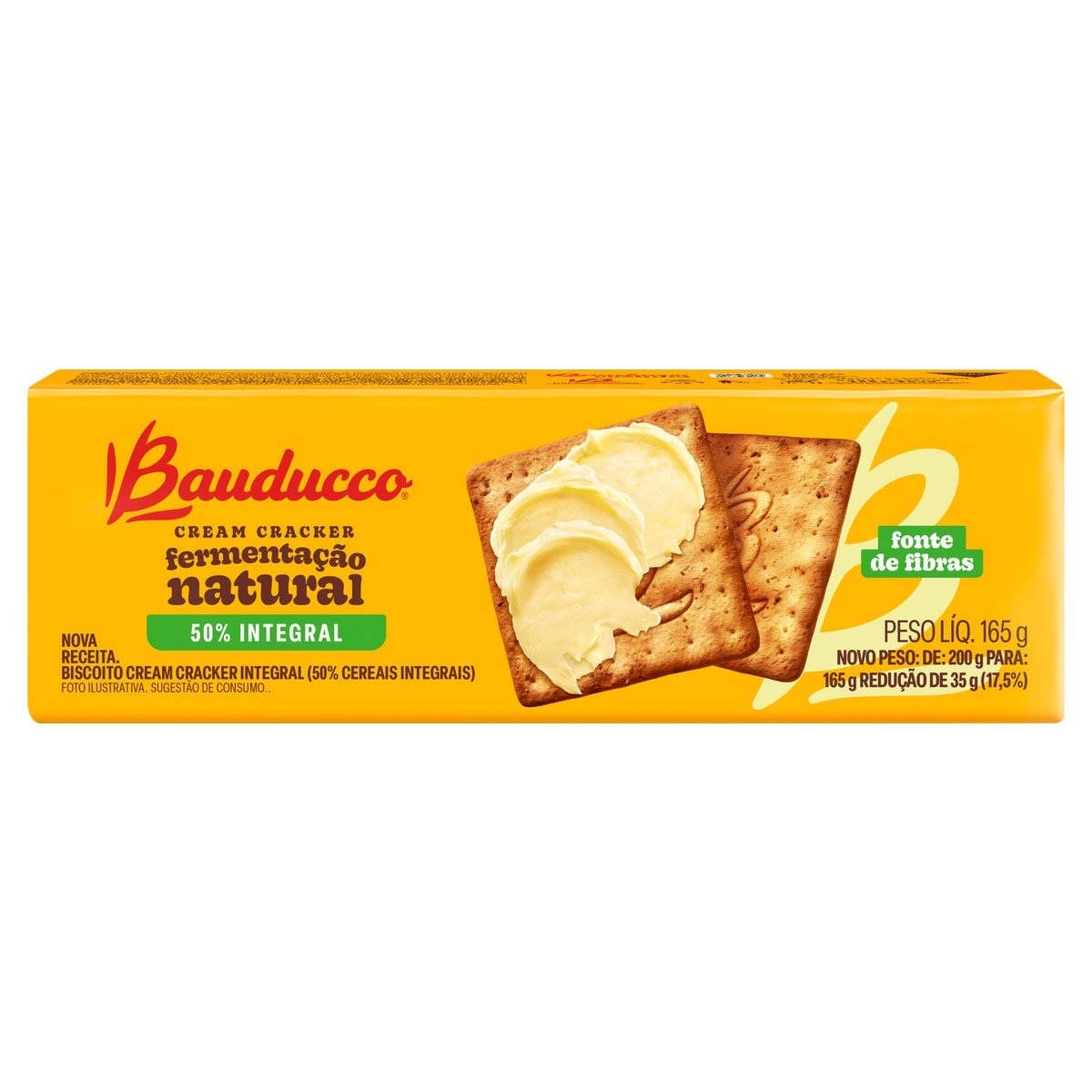 Biscoito Cream Cracker Integral Bauducco Pacote 165g
