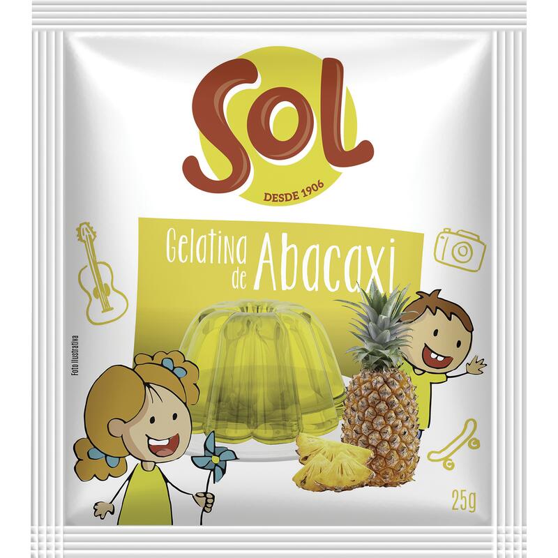Gelatina Sol Abacaxi 25g