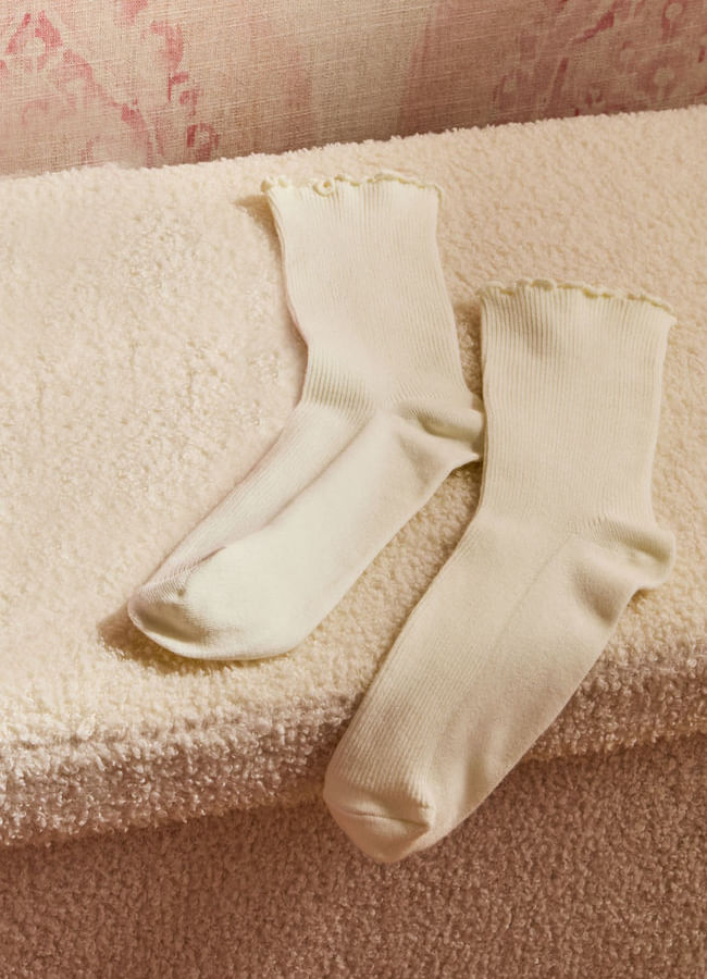 Meia Petal 39x42 Off White - A\CASA