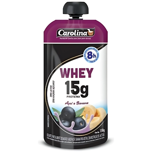 Iogurte Whey Pouch Acai E Banana Carolina 160g