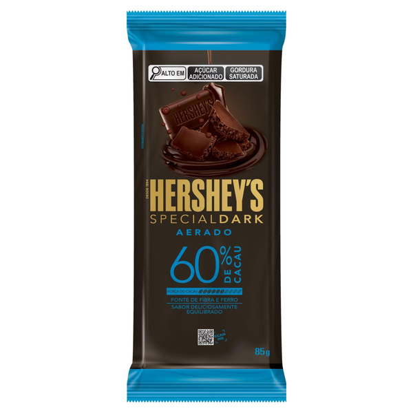 Chocolate Amargo Aerado 60% Cacau Hershey's Special Dark Pacote 85g