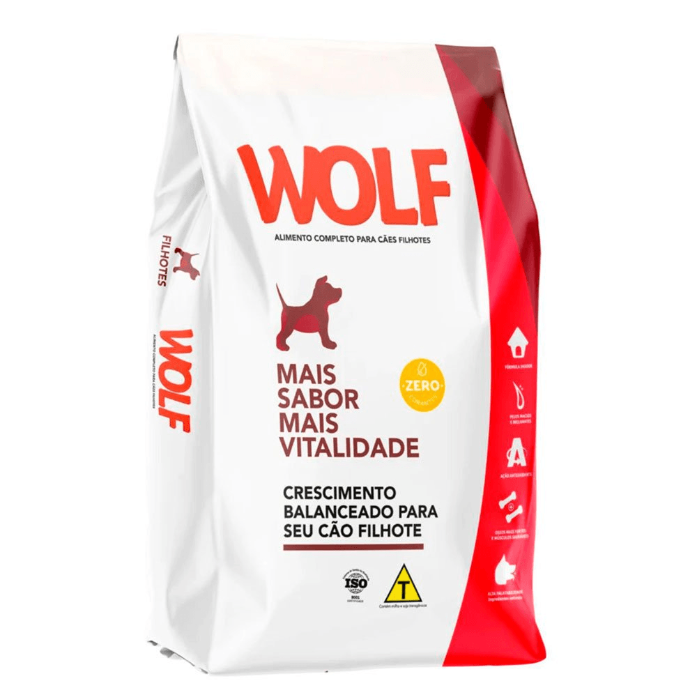 Ração para Cães Filhotes Wolf Mais Sabor 8kg