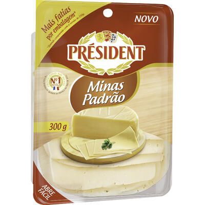 Queijo Minas Padrão Président Fatiado 300g