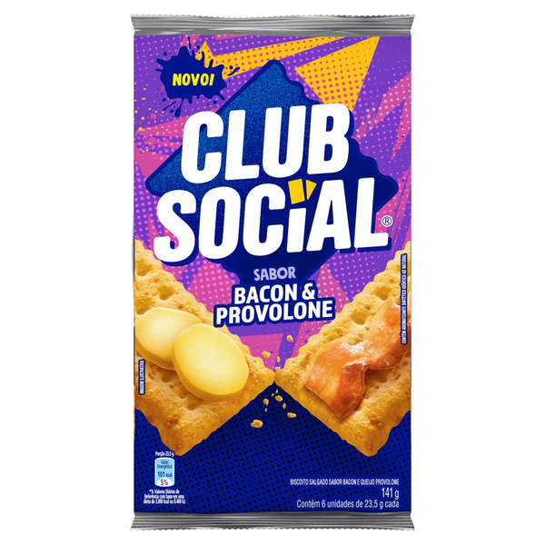 Biscoito Salgado CLUB SOCIAL bacon & provolone 141g