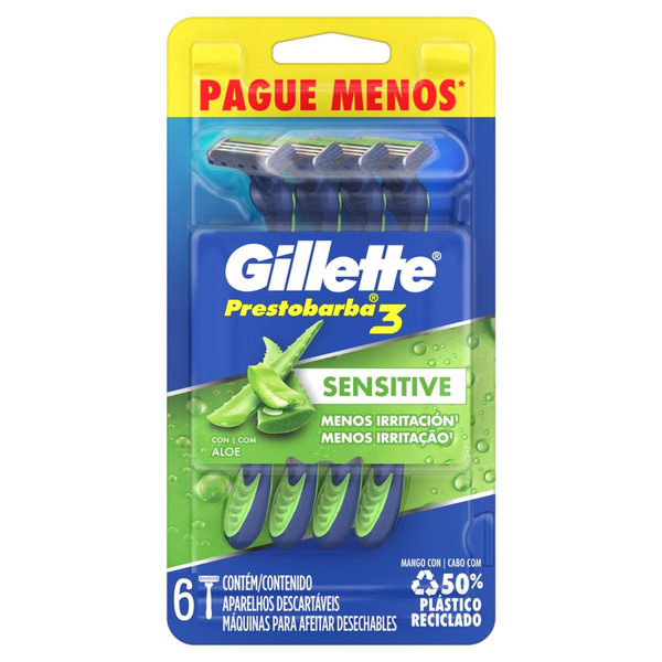 Aparelho Prestobarba Sensitive - Com 6 Aparelhos - Leve Mais, Pague Menos