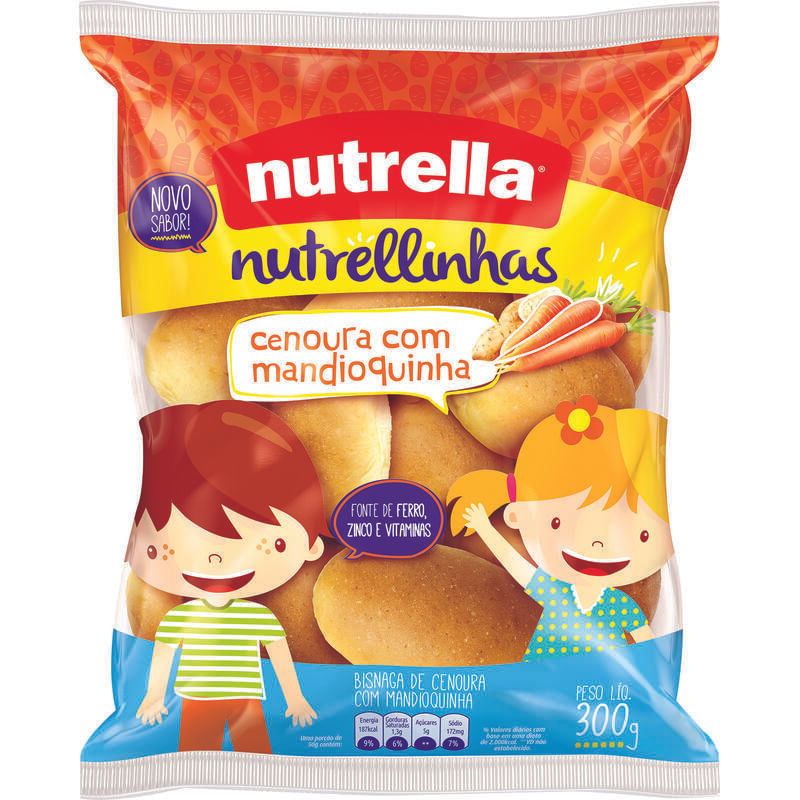 Bisnaguinha Cenoura e Mandioquinha Nutrella 300g
