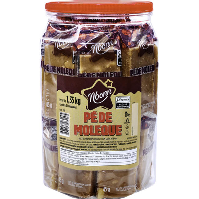 Doce de Amendoim Nbonn Pé de Moleque 30x45g
