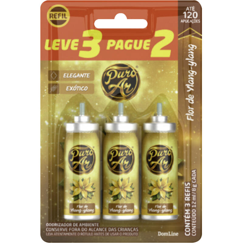 Desodorizador Aerossol Puro Ar Flor de Ylang 12m LEVE 3 PAGUE 2