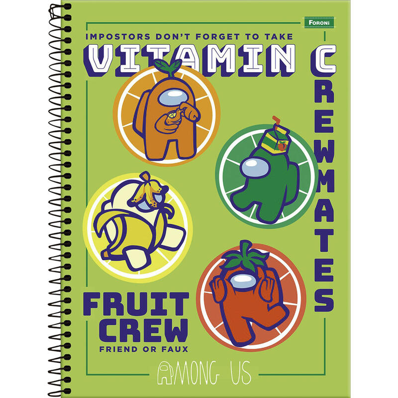 Caderno Among Us Foroni 80 folhas un