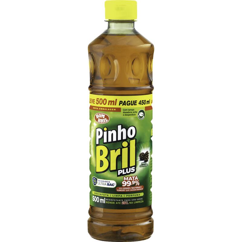 Desinfetante Pinho Silvestre Pinho Bril Plus Squeeze Leve 500ml Pague 450ml