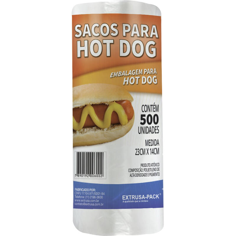 Saco Plástico para Hot Dog Extrusa-Pack 500 un