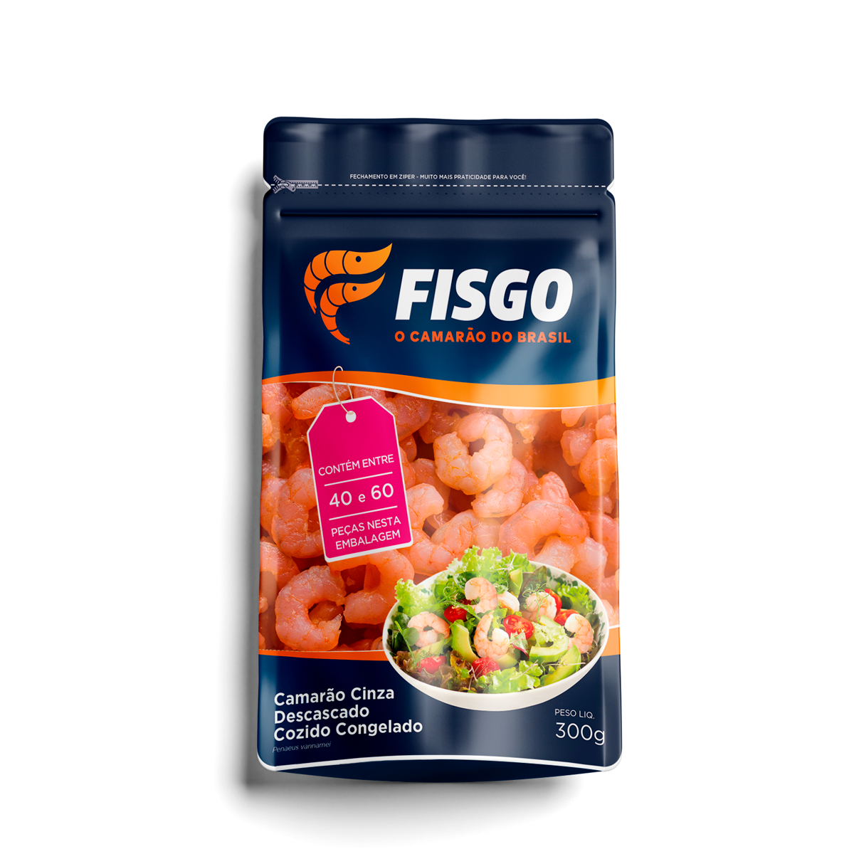 Camarão Descascado Cozido 40/60 FISGO 300g
