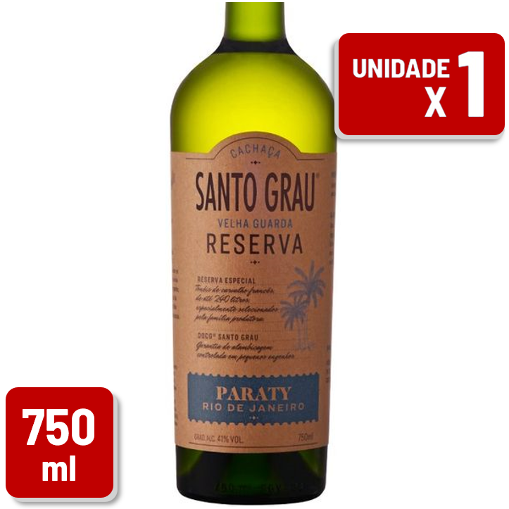 Cachaça Santo Grau Paraty Reserva Garrafa Vidro 750ml