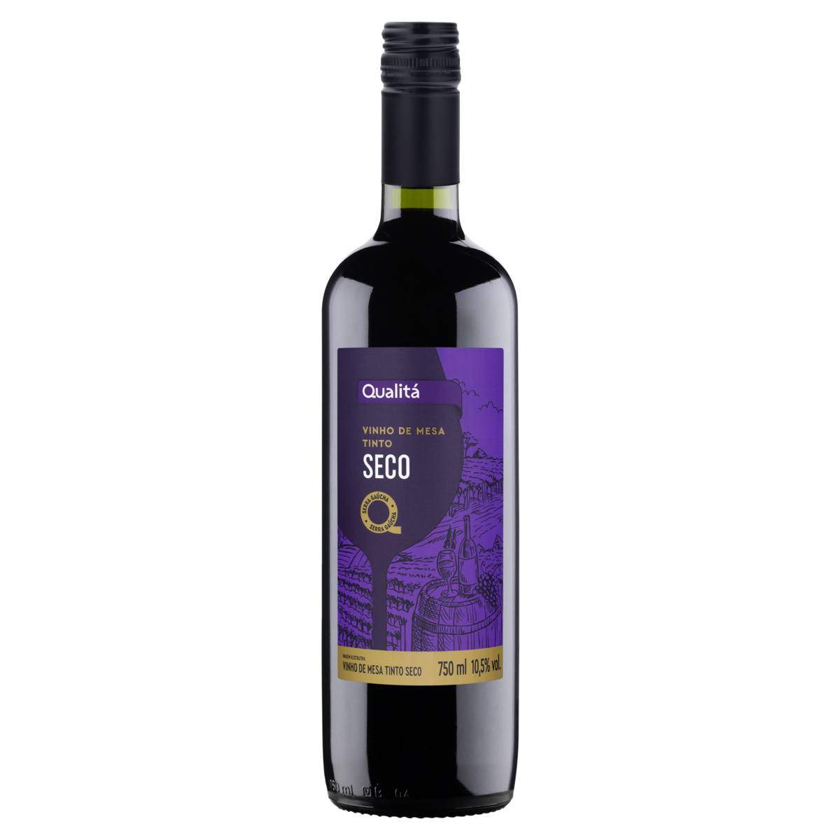 Vinho Brasileiro Tinto Seco Qualitá Bordô Isabel Serra Gaúcha Garrafa 750ml
