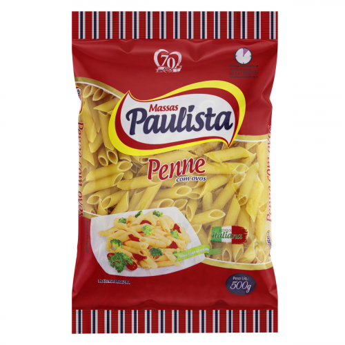 Macarrão Com Ovos Penne Massas Paulista Pacote 500g