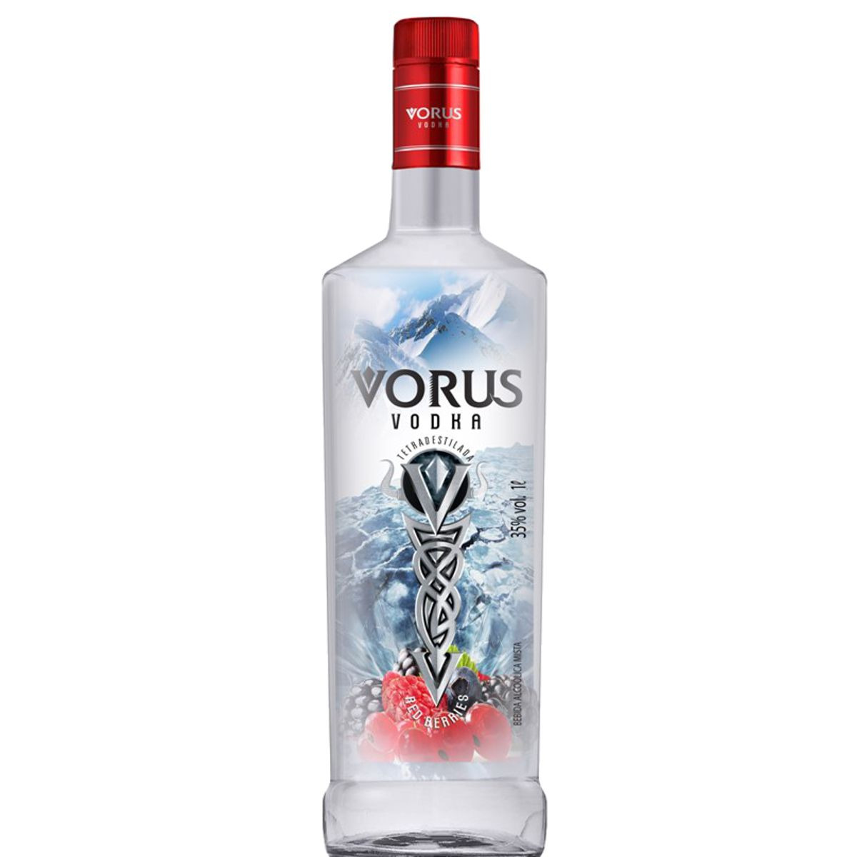 Vodka VORUS Frutas Vermelhas Garrafa 1 Litro