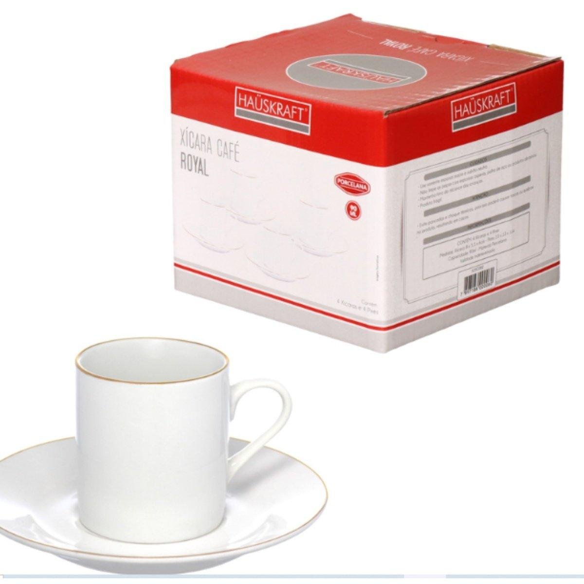 Xícara de Café Royal 90ml 4 Peças