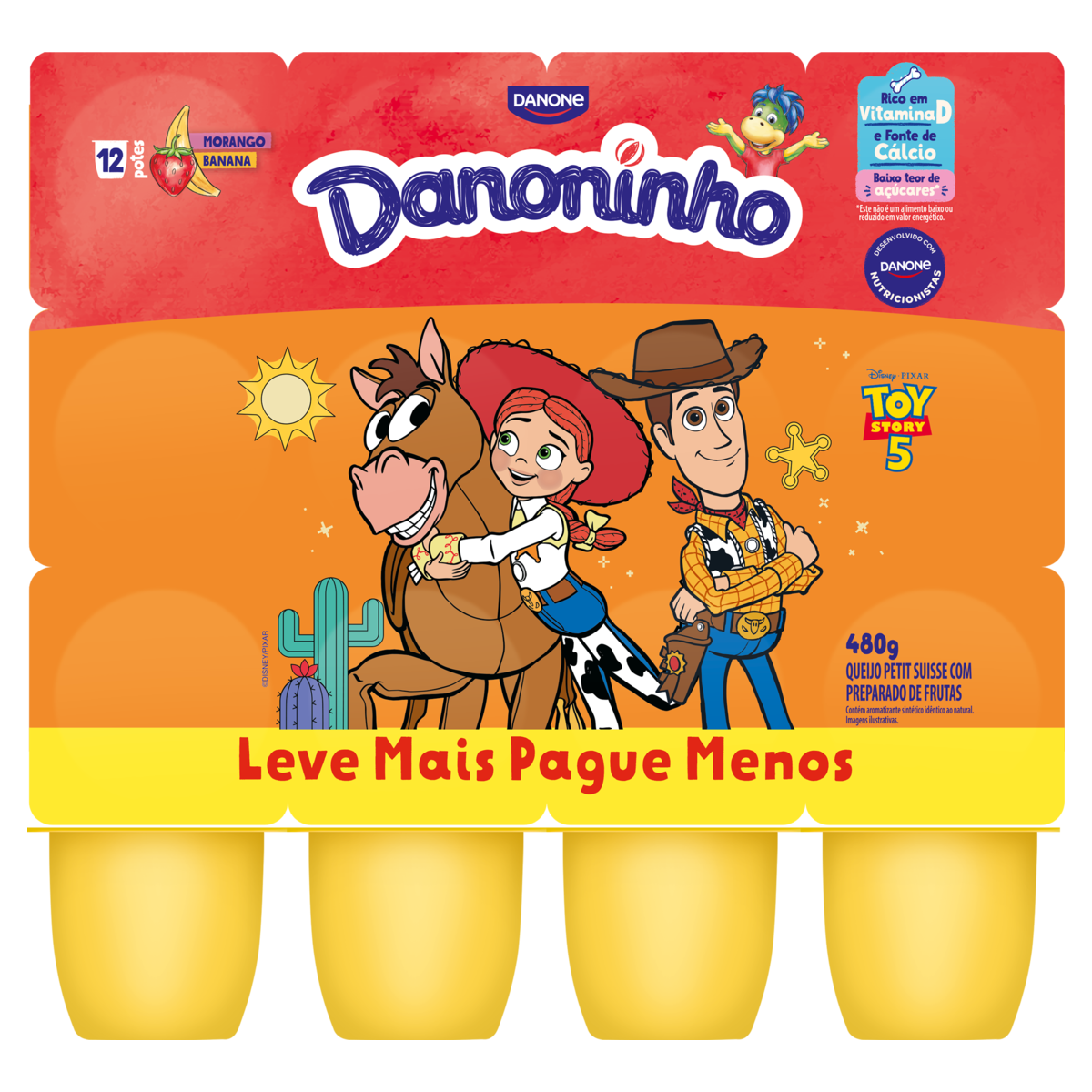 Petit Suisse Danoninho Morango E Banana 480g Leve Mais Pague Menos