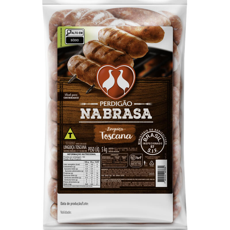 Linguiça Toscana Nabrasa Perdigão Congelada 5kg
