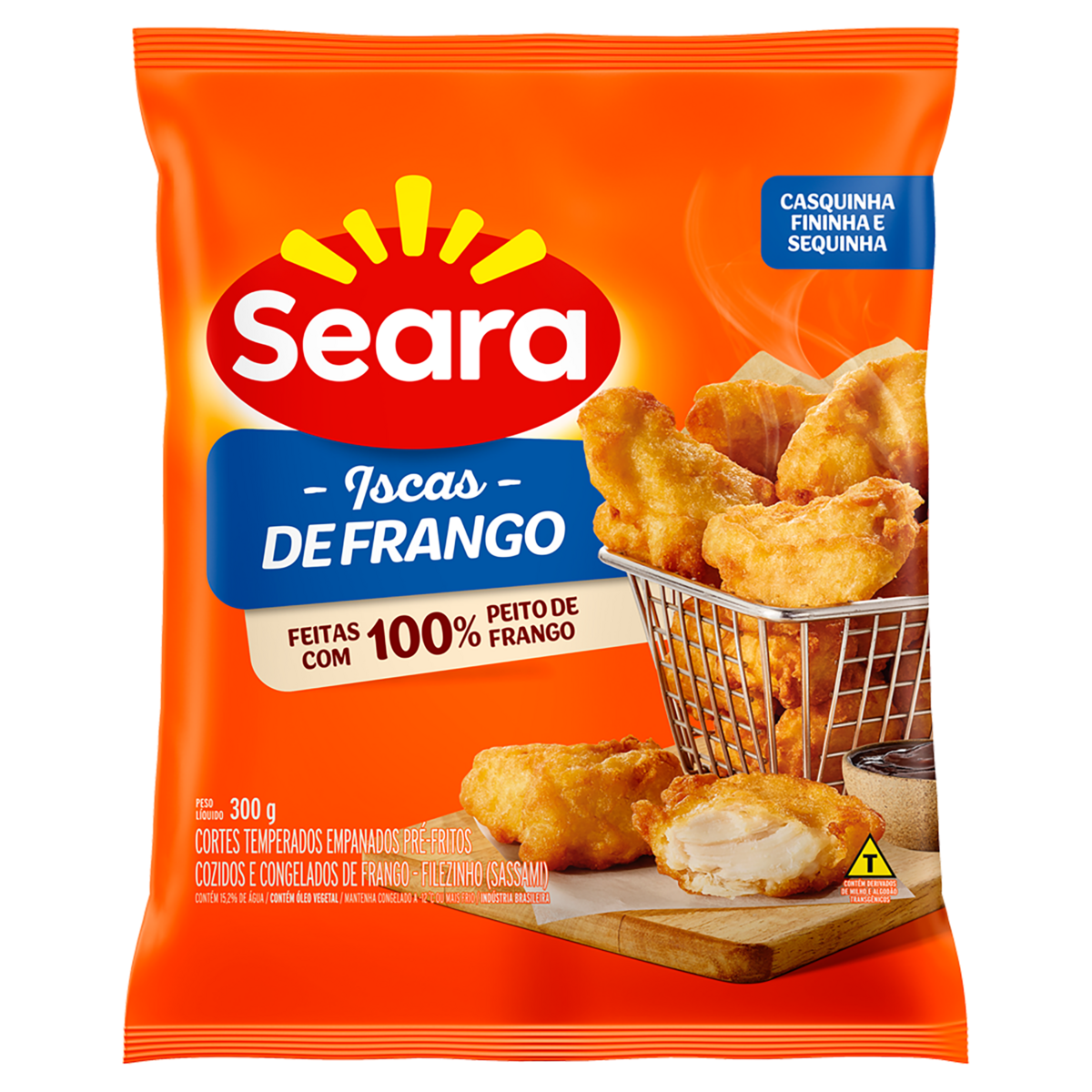 Iscas de frango tradicional empanado crocante Seara 300g