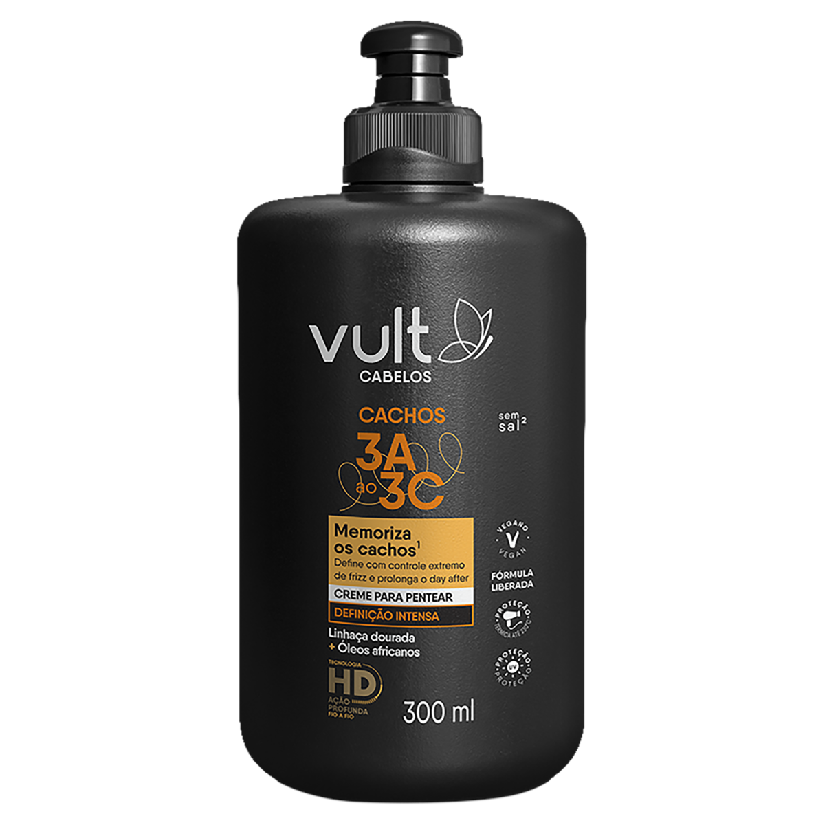 Creme para Pentear Definição Intensa Vult Cabelos Cachos Frasco 300ml