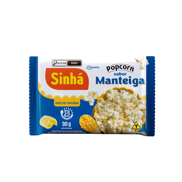 Milho de Pipoca para Micro-ondas Sinhá 100g - Manteiga