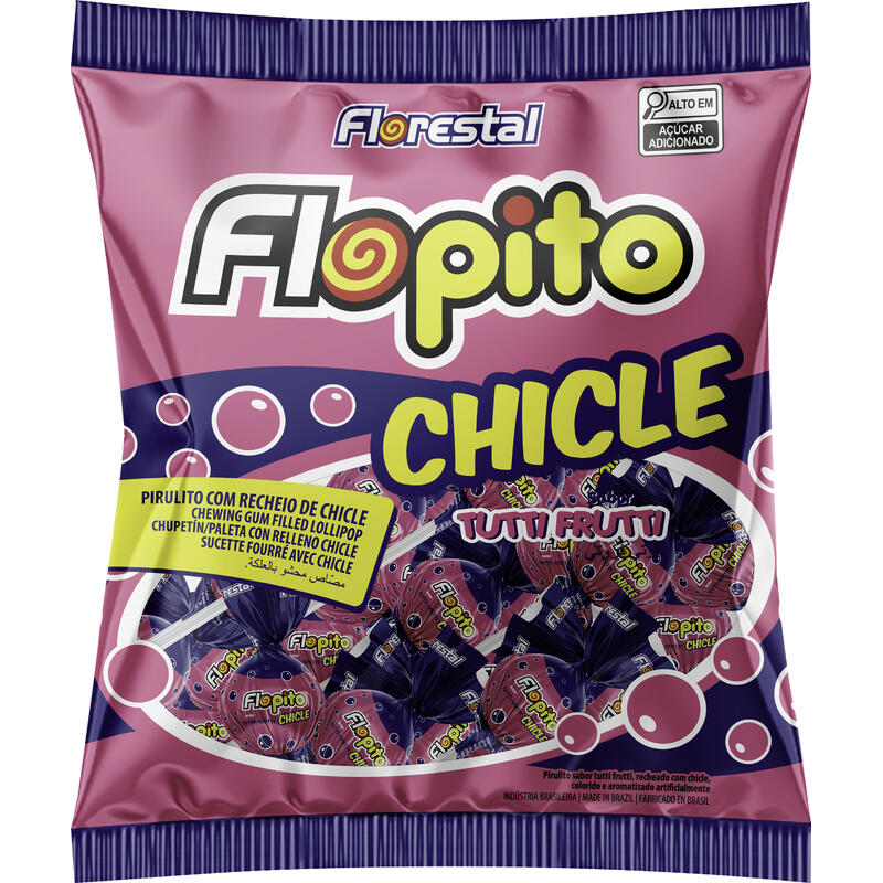 Pirulito Chicle Florestal Tutti Frutti 500g