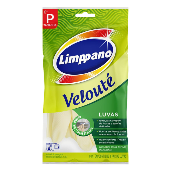 Luva Velouté Amarela Limppano P