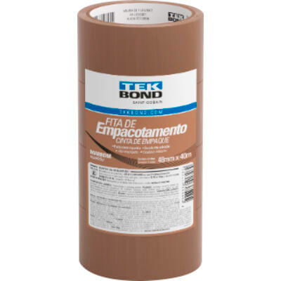 Fita de Empacotamento Tekbond Marrom 48mm x 40m 4 un