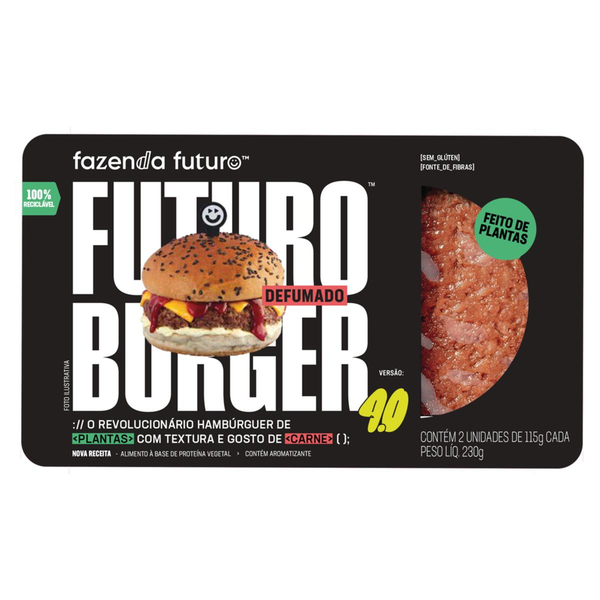 Hambúrguer Vegetal Fazenda Futuro Burger Defumado 230g