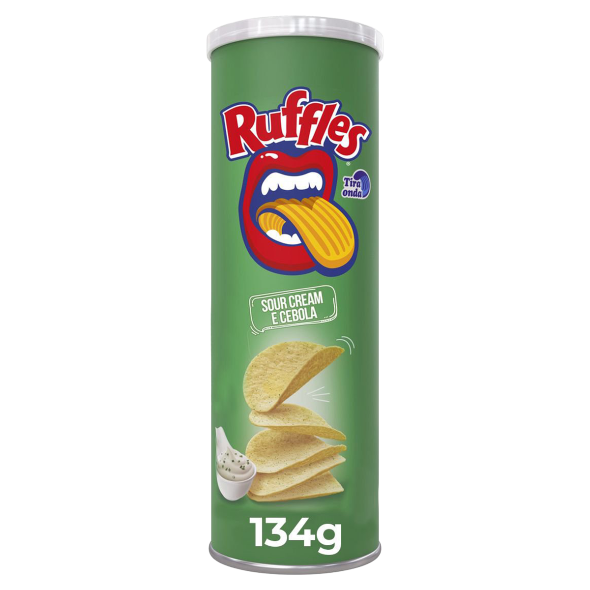 Salgadinho a Base De Batata Sour Cream e Cebola Ruffles Tira Onda Elma Chips Tubo 134G