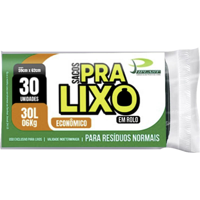 Saco de Lixo Jiplast Econômico 30L 30 un