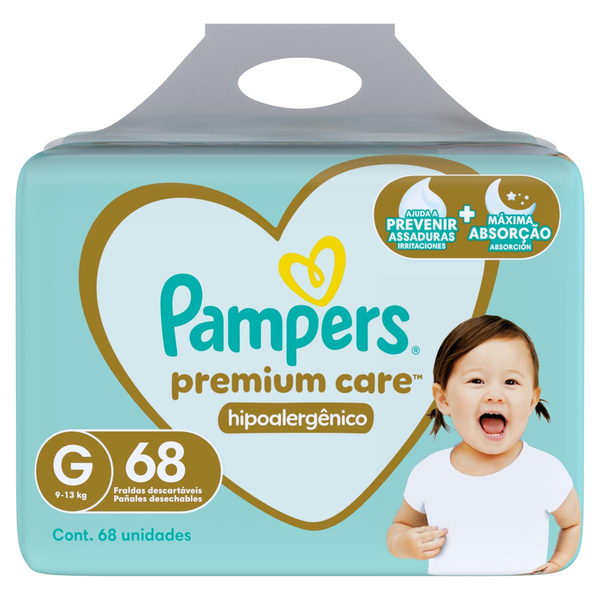 PAMPERS Premium Care Fralda G 68un