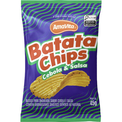 Salgadinho Batata Chips Amavita Cebola e Salsa 45g