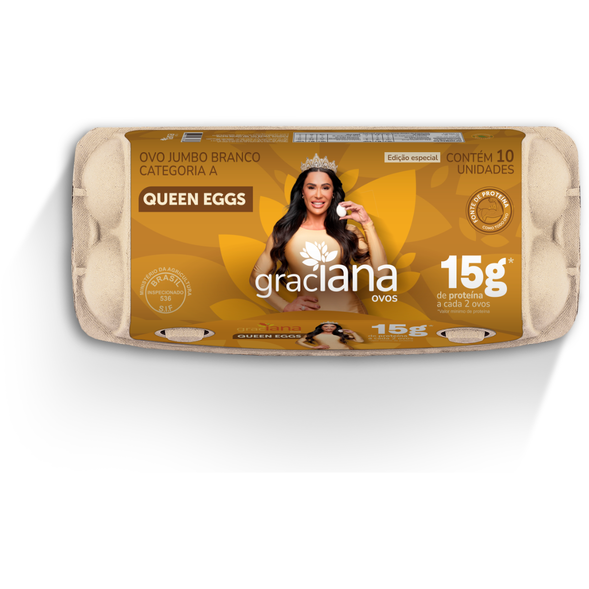 Ovo Jumbo Branco Graciana 10 Unidades