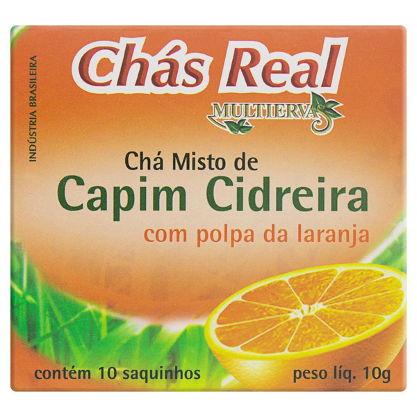 Chá Real 10g - Capim Cidreira com Laranja - Com 10 Saquinhos