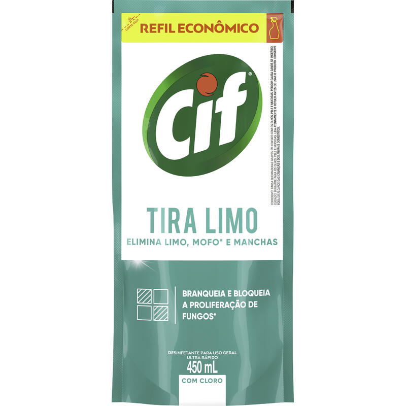 Desinfetante de Banheiro Especialista Cif Tira Limo Com Cloro 450ml Refil Econômico