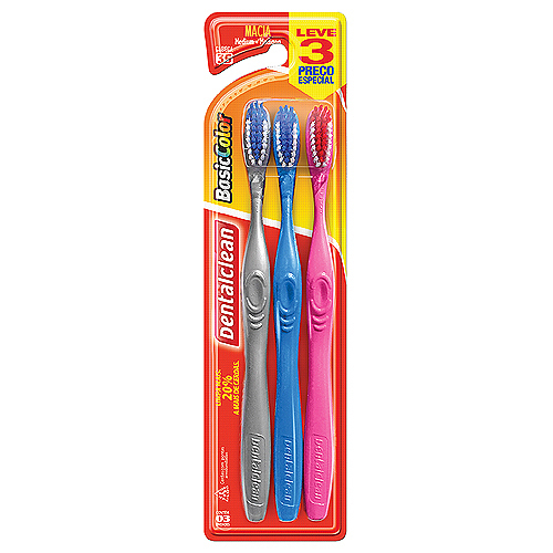 Escova Dental Basic Color 35 Macia Dentalclean 3un.