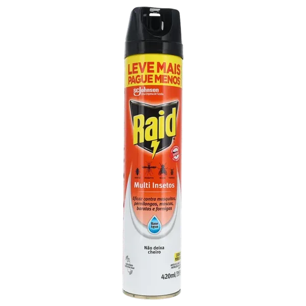 Inseticida Aerossol Raid 420ml - Base Água - Leve Mais, Pague Menos